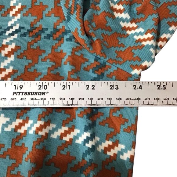 D & Co Multicolor Houndstooth Open Front Cardigan Sweater 2X Check Measurements - Picture 5 of 10